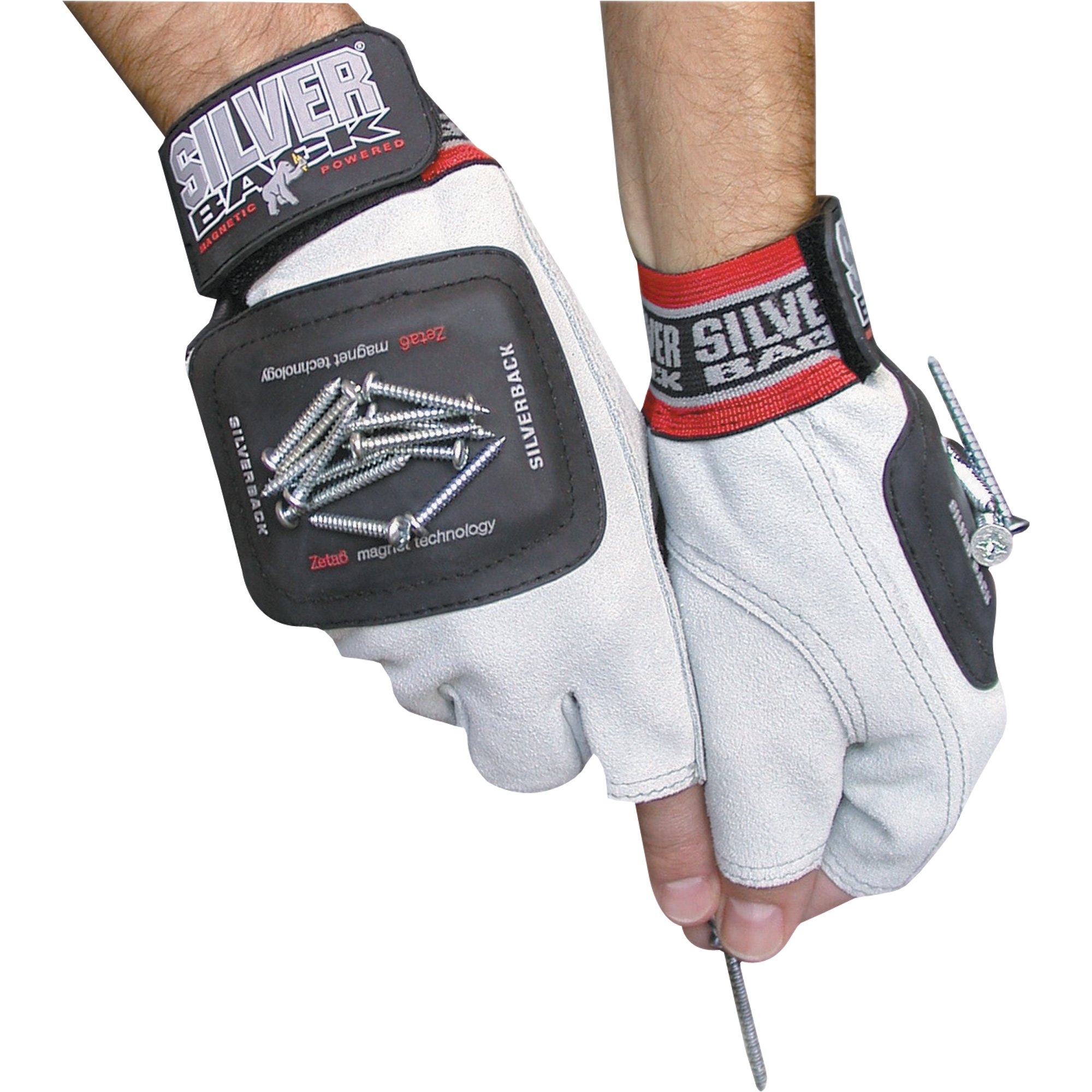SilverBack Half-Finger Gloves with Zeta6 Magnets - Large